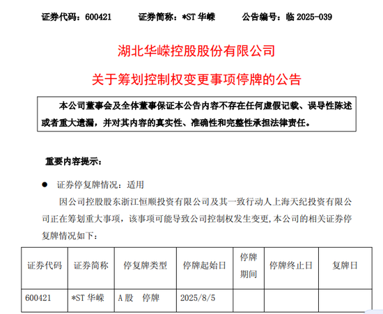 突发!600421,筹划控制权变更!停牌前涨停!
